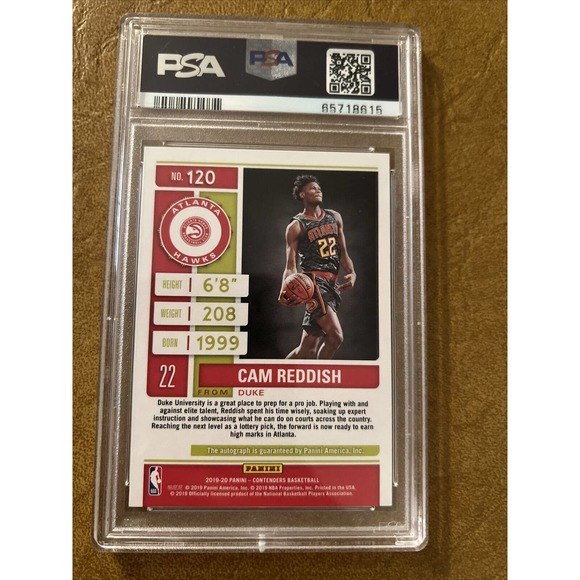 2019-20 Contenders Playoff Ticket 64/99 Cam Reddish PSA 8 MINT Rookie Auto RC